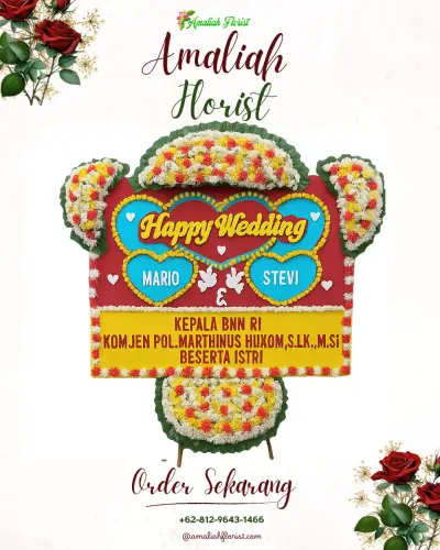 Karangan Papan Bunga Pernikahan di Ranga Rengas